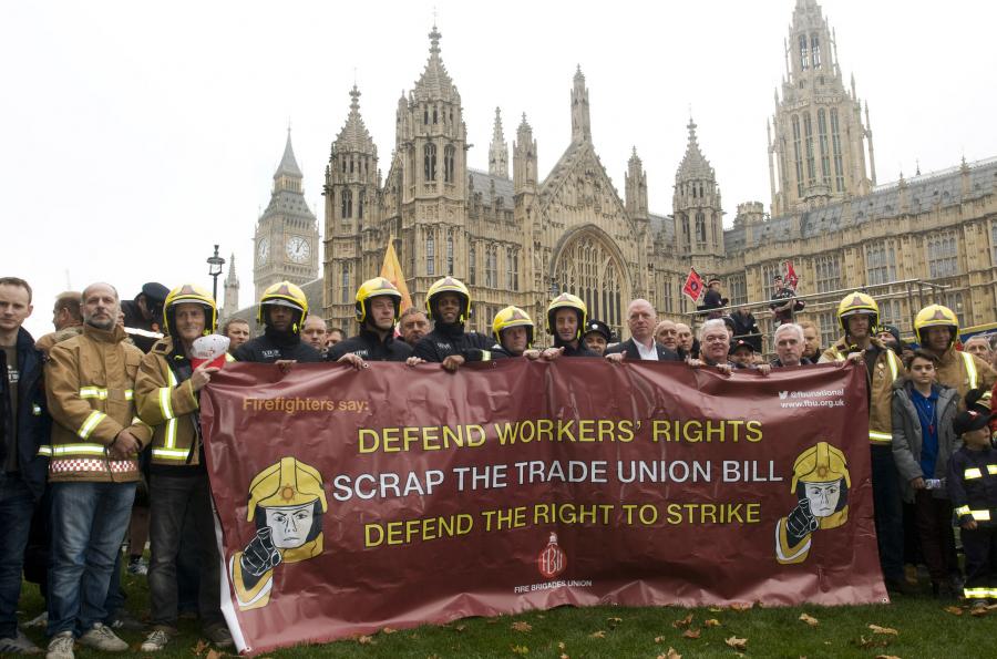 Defend workers rights march parliament