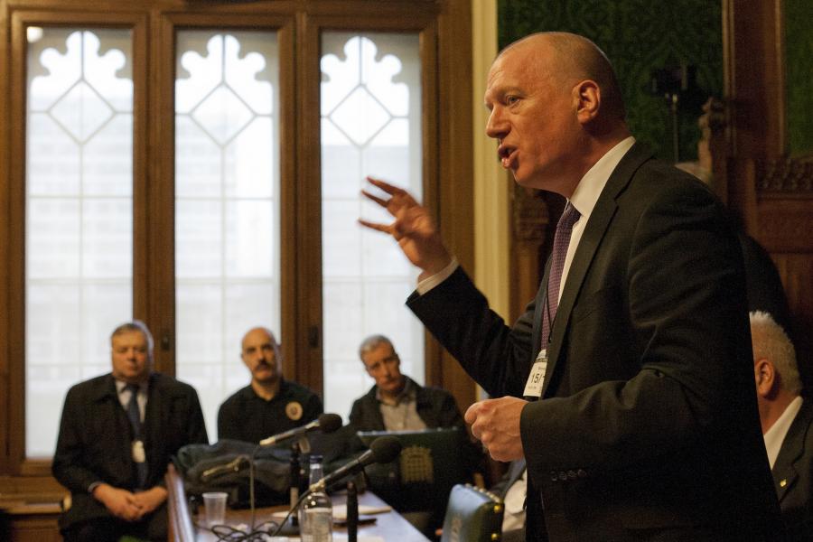 Matt Wrack speaking parliament