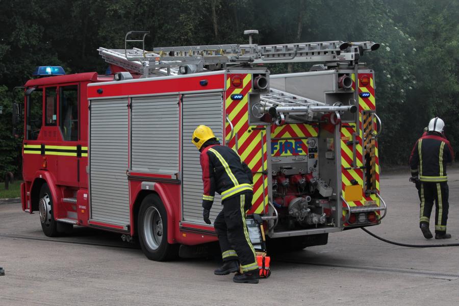 Fire appliance daylight scene