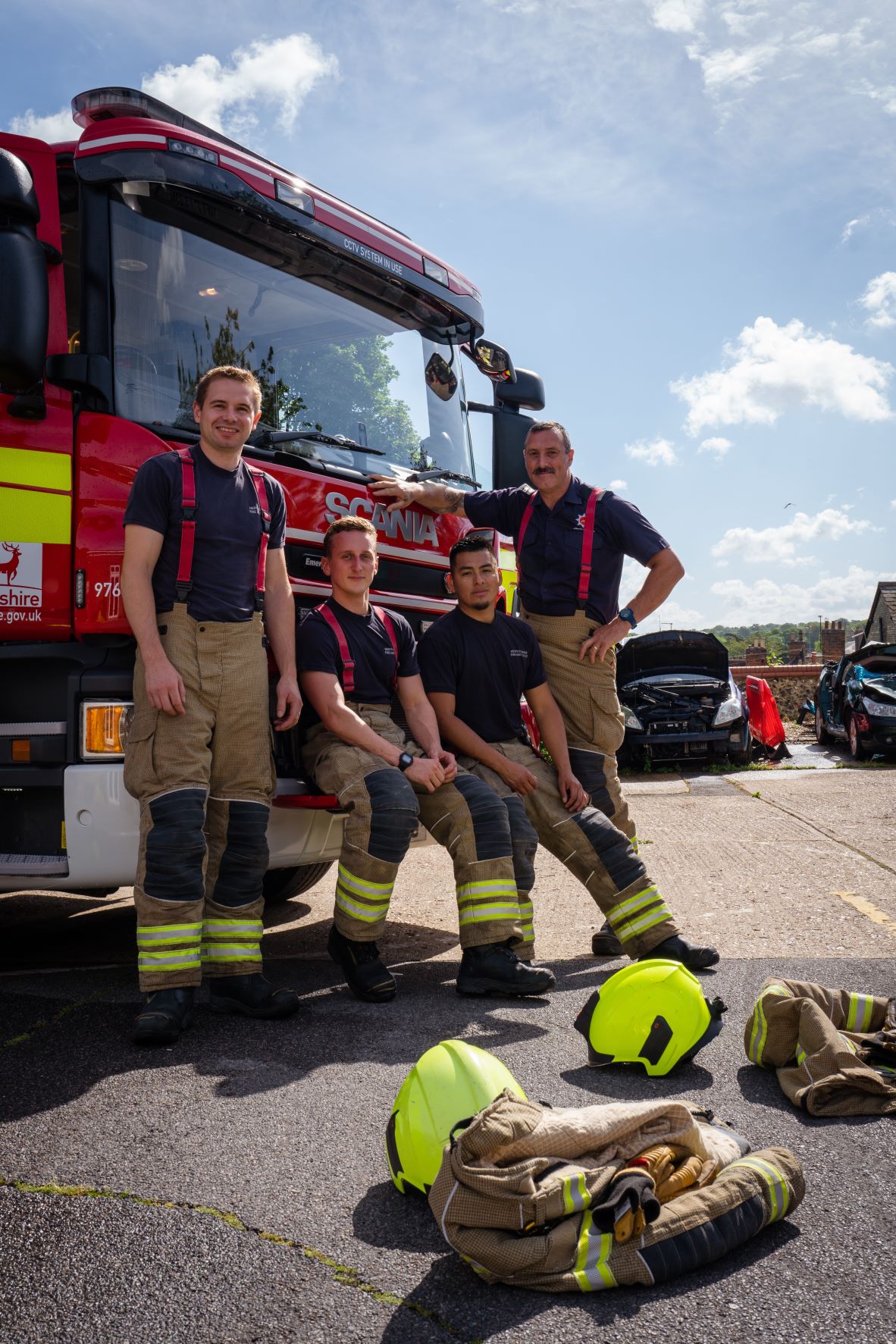 Steve Greaves with work colleagues Herts 