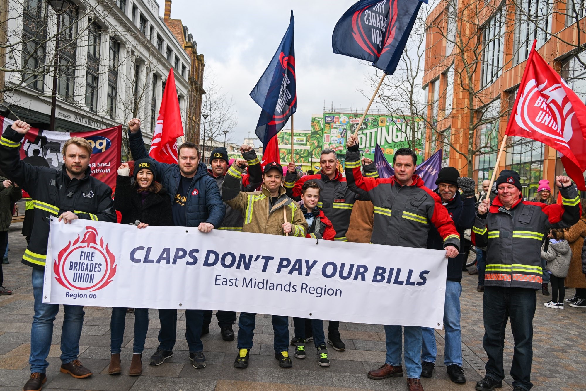 Pay cuts East Mids FBU officials and members