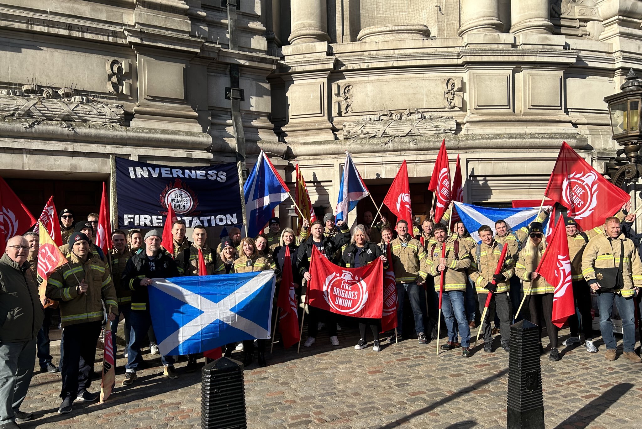 FBU members lobby the NJC on 8th February 2022