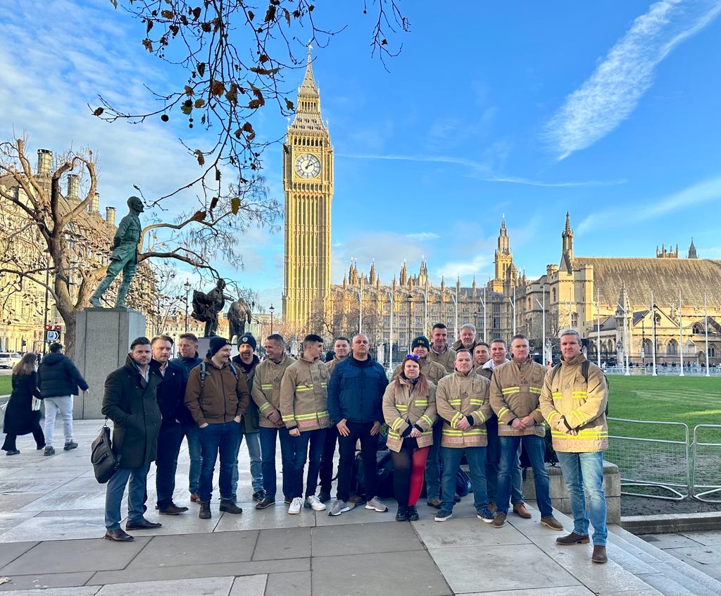 Northamptonshire firefighters gather at Parliament Square