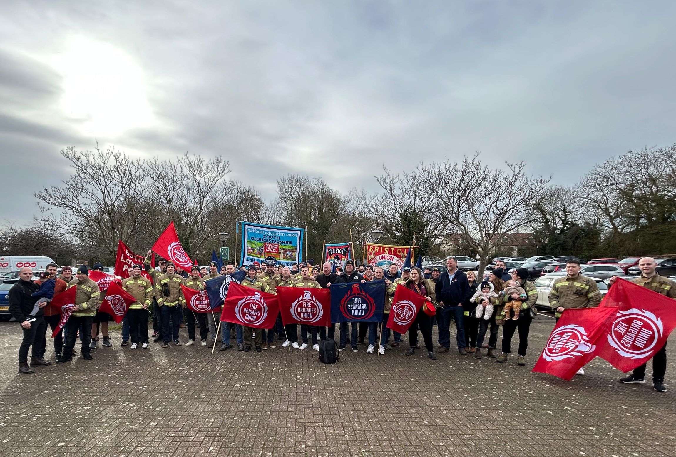 FBU members gather at rally in Avon