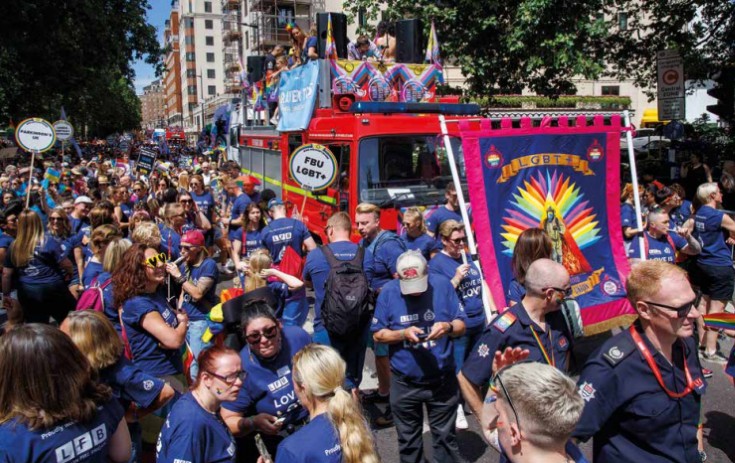 FBU members at London Pride march