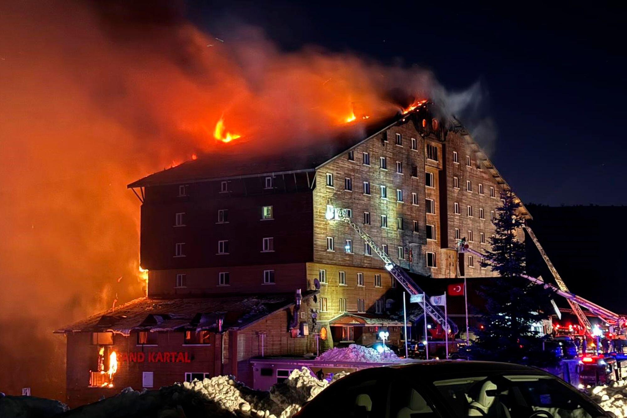 Ski resort in Turkey on fire