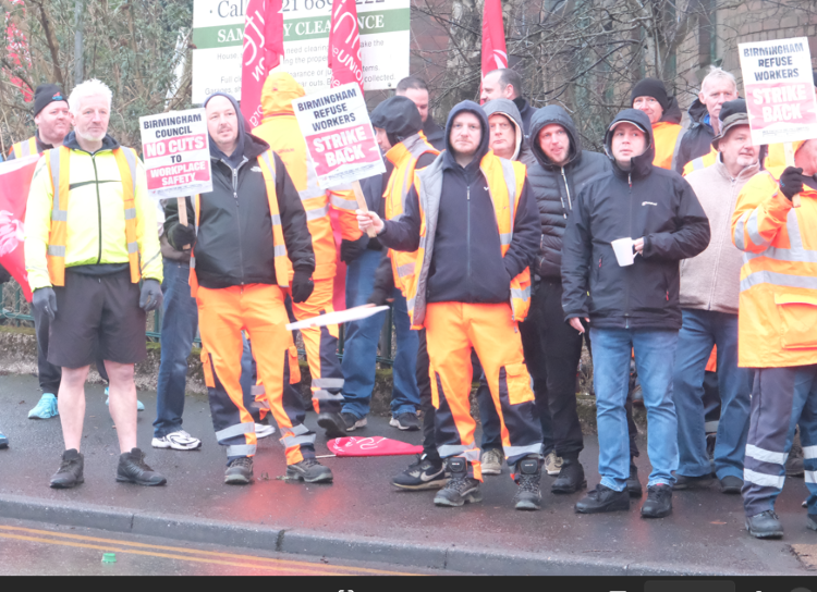 Birmingham bin workers picket line