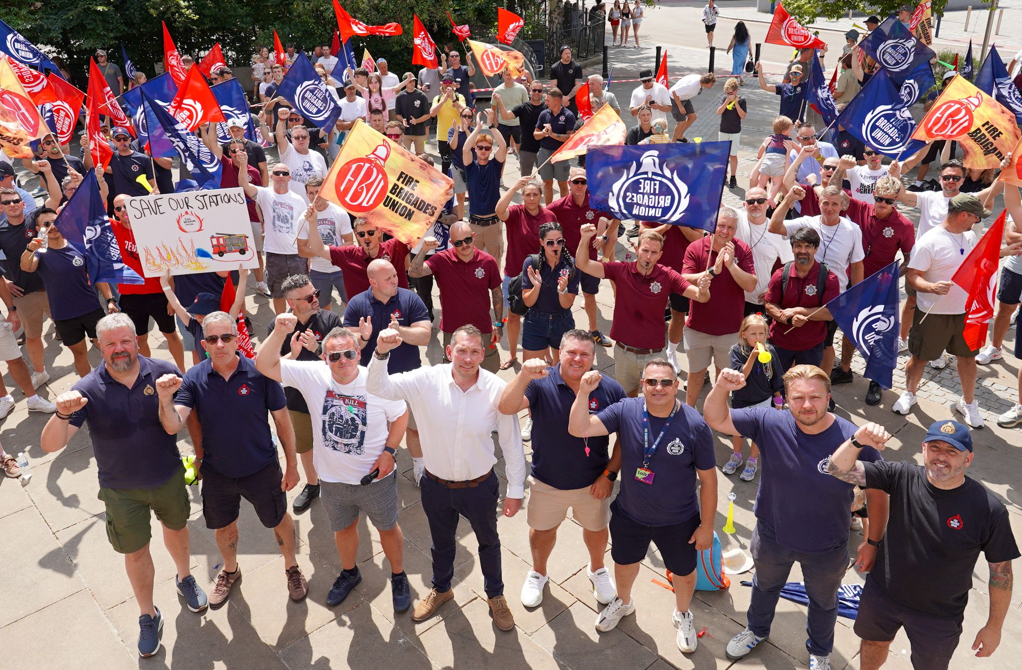 FBU officials and members rally outside Kent County Council August 2026