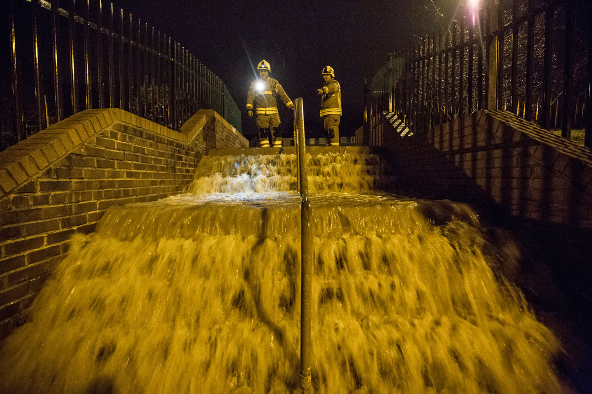 Flash flooding in Gowerton, Swansea