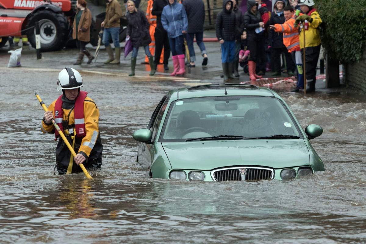 Flooding in Haworth, West Yorkshire