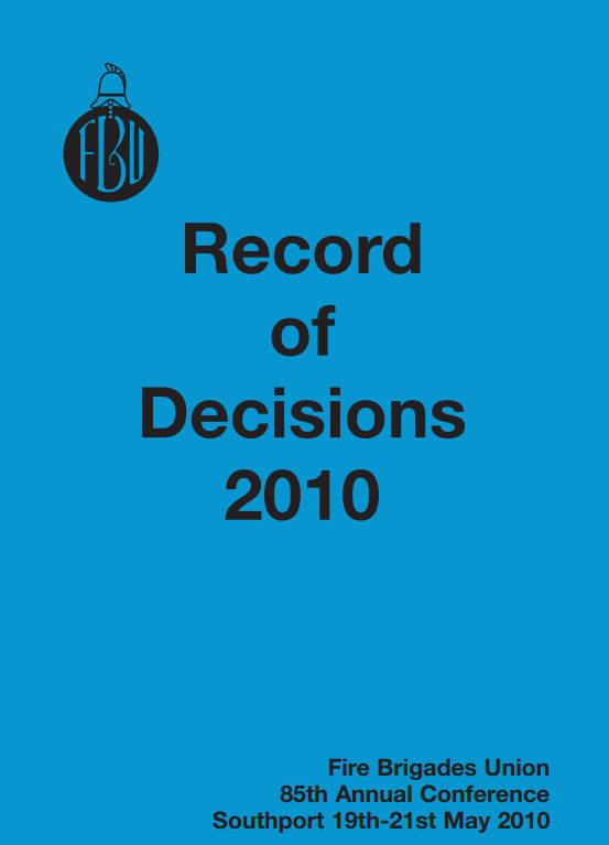 Cover Record of Decisions 2010