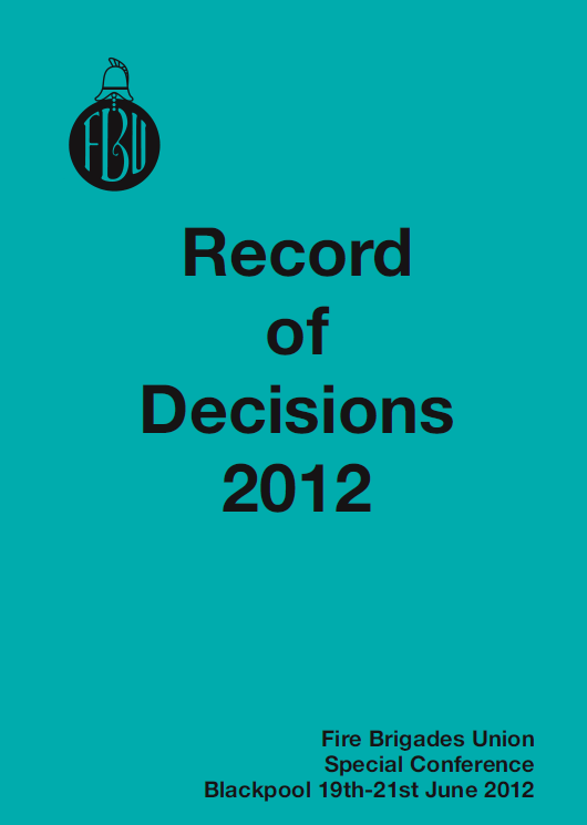 Cover Record of Decisions 2012