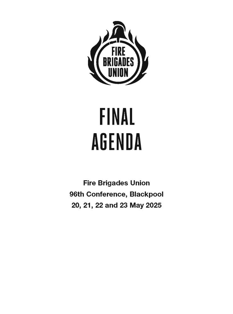 The cover of the 2025 FBU annual conference final agenda