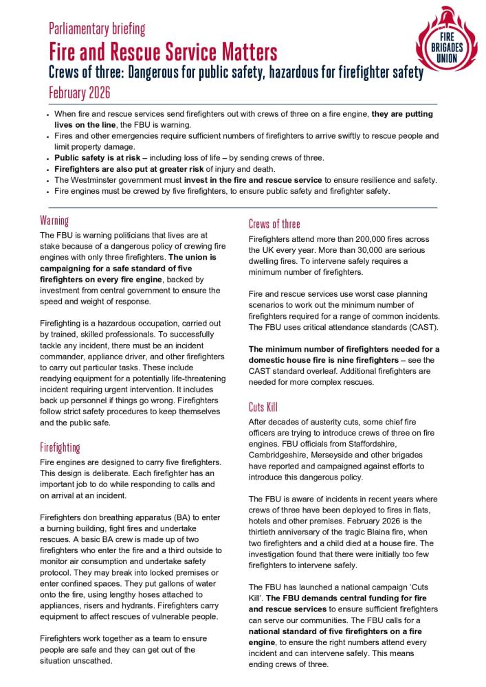 February Fire and Rescue Service Matters