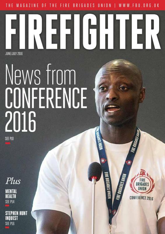 Cover Firefighter magazine June/July 2016