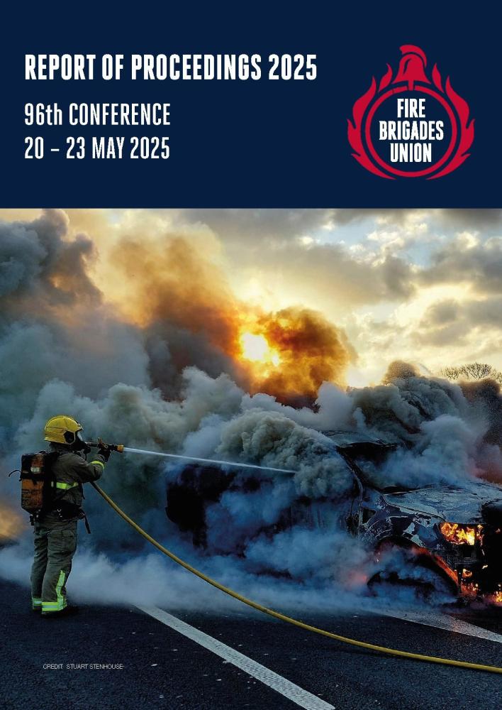 Cover image of the report of proceedings from FBU Annual Conference 2025
