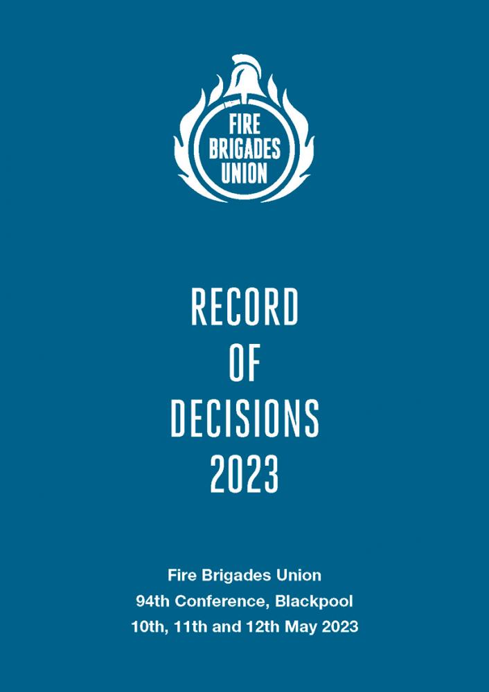 Record of decisions 2023 front cover 