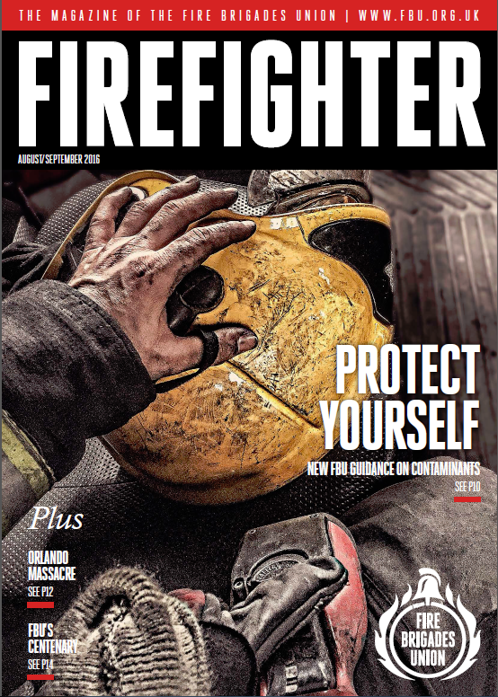 Cover Firefighter magazine, August/September 2016