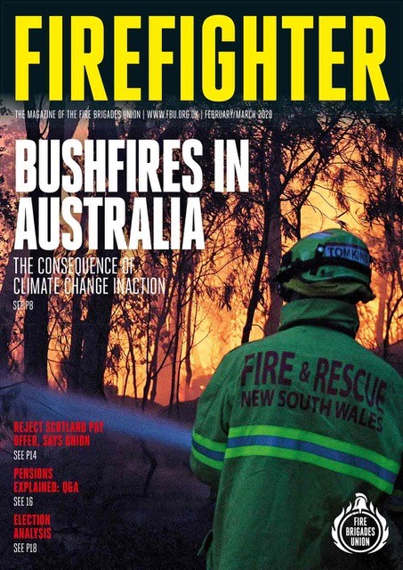 Cover Firefighter magazine, February March 2020