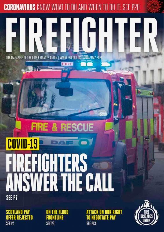 Cover Firefighter magazine, April May 2020