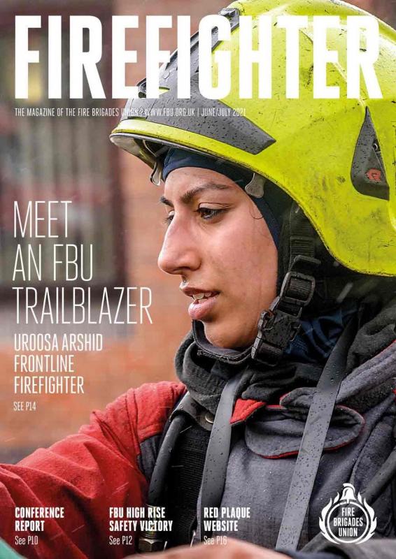 Cover Firefighter magazine, June July 2021