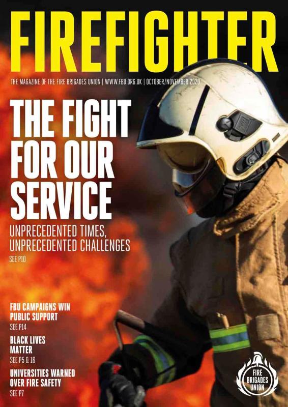 Cover Firefighter magazine, October November 2020