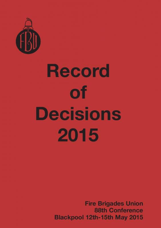Cover Record of Decision 2015