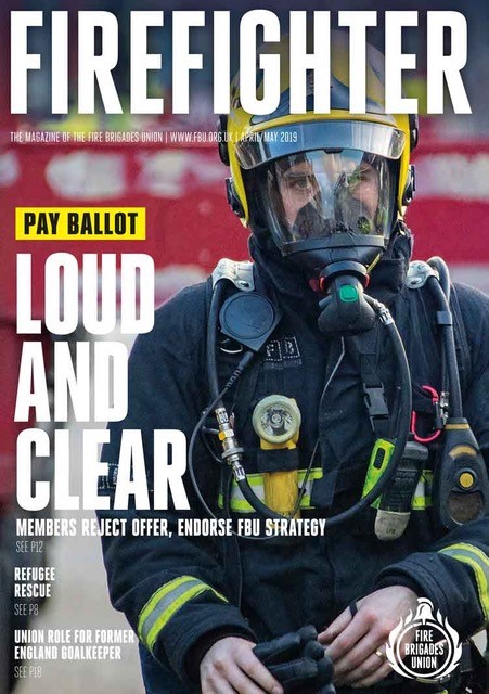 Cover Firefighter magazine, April/May 2019
