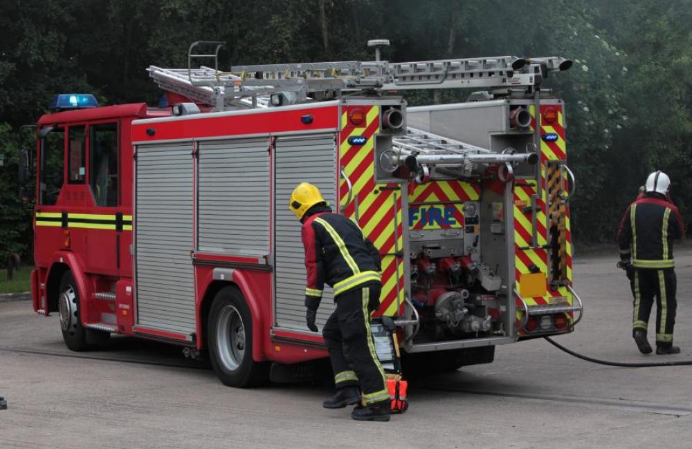 Fire appliance daylight scene