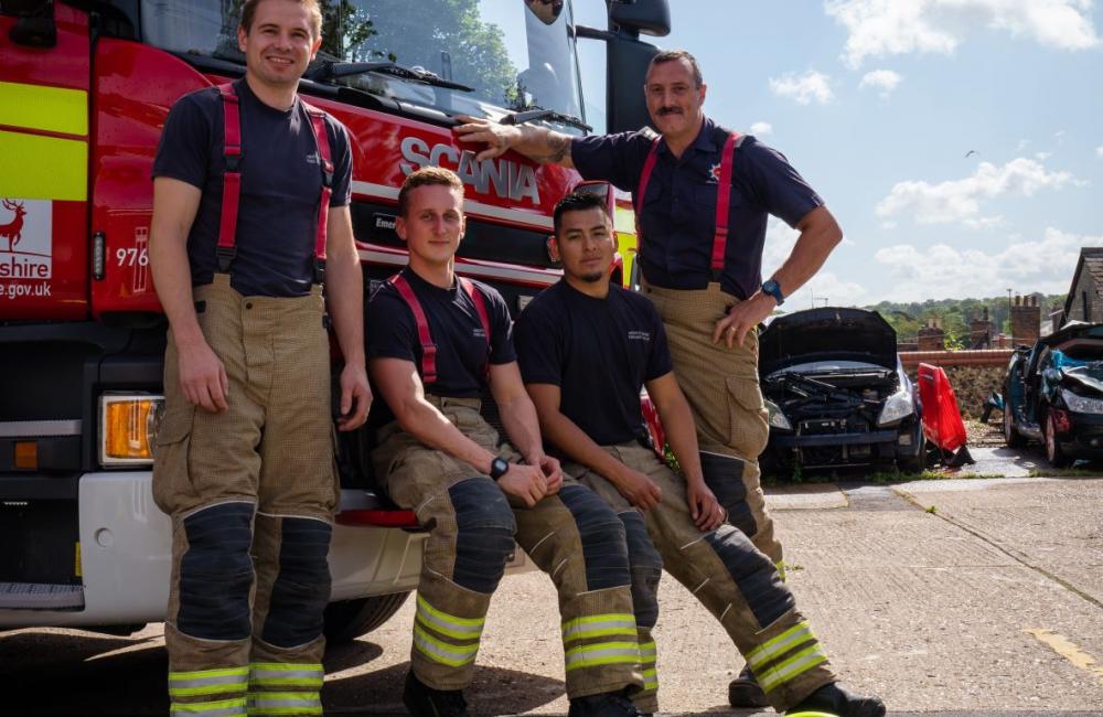 Steve Greaves with work colleagues Herts 