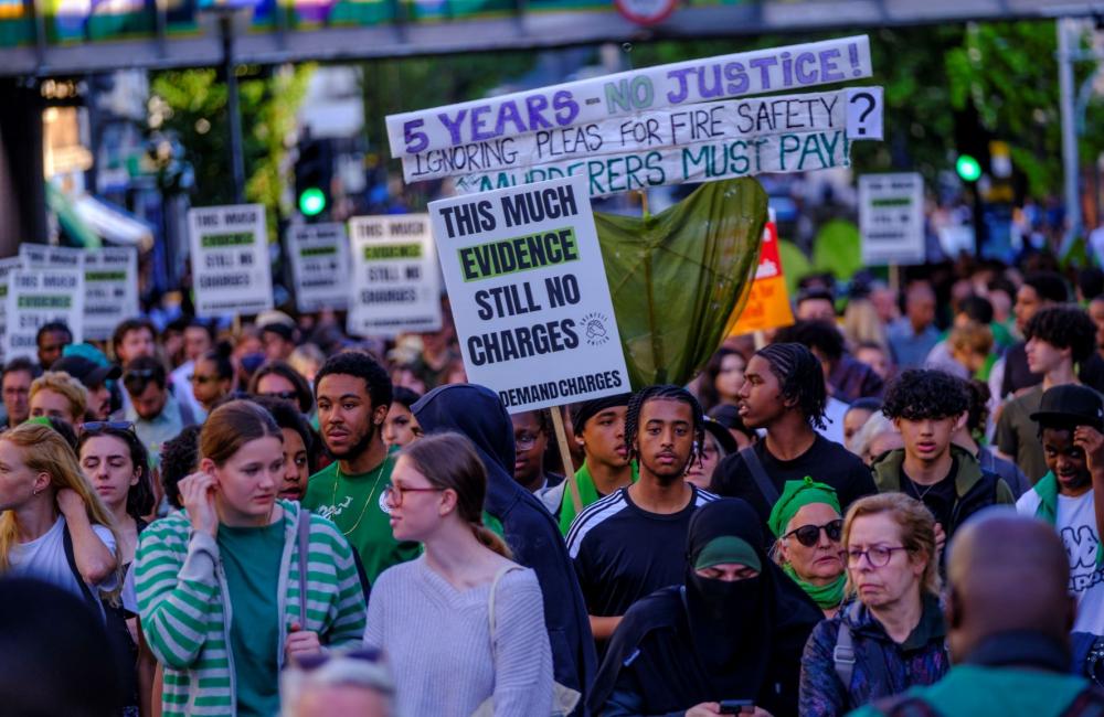 Grenfell 5th anniversary silent walk