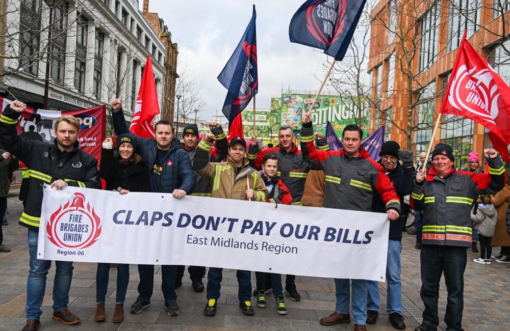 Pay cuts East Mids FBU officials and members