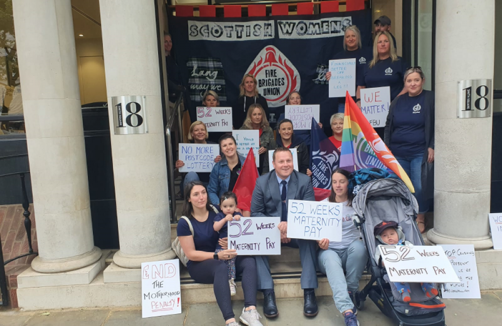National womens committee rally at LGA over maternity pay