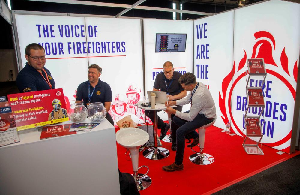 2023 TUC conference in Liverpool FBU stand c Mark Thomas