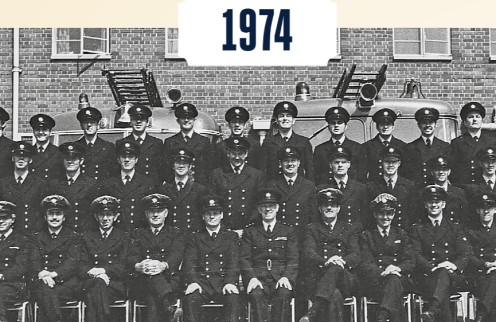 Trainee firefighters in 1974