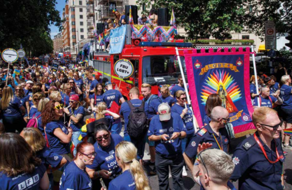 FBU members at London Pride march