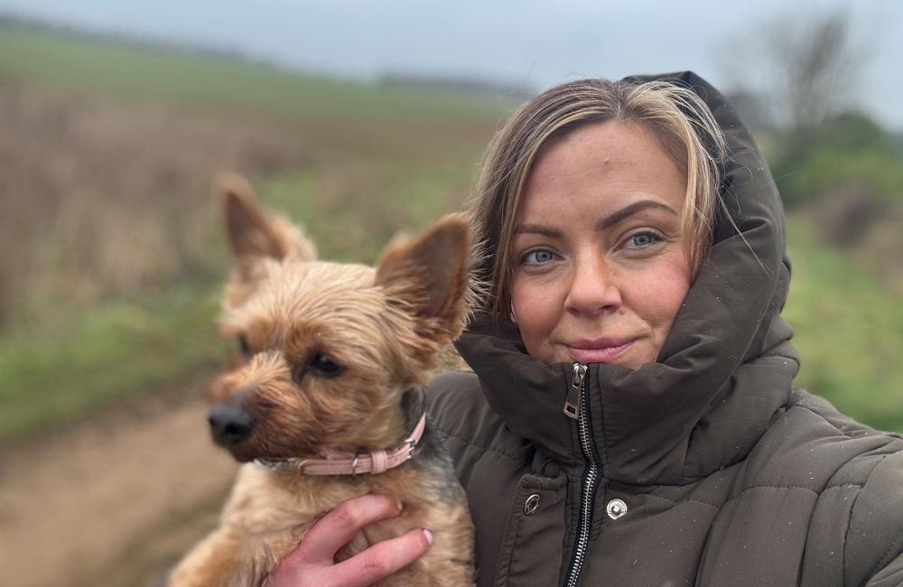 Kate Yhnell with her dog