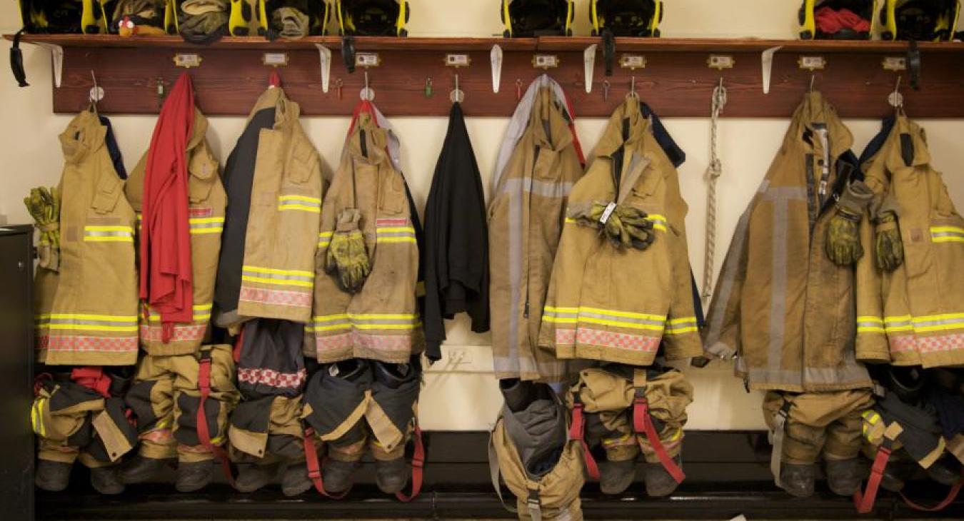 Dirty fire kit in the fire station 2