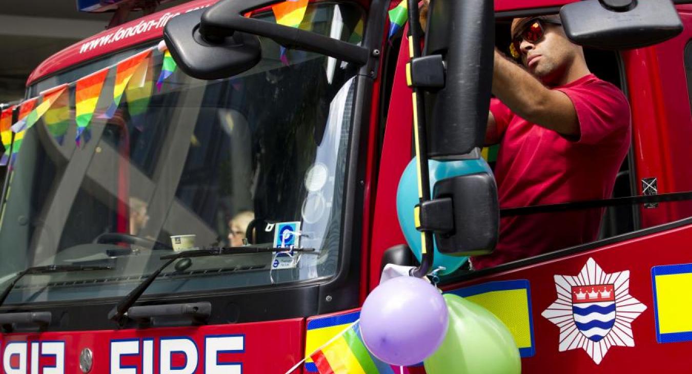 Pride rainbow fire appliance flag lgbt