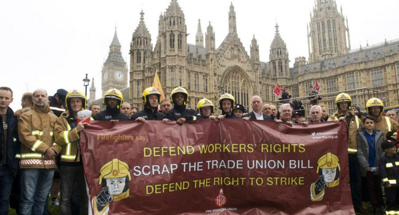 Defend workers rights march parliament