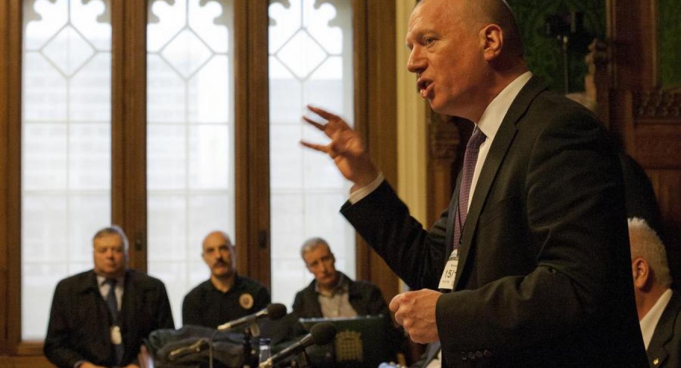 Matt Wrack speaking parliament