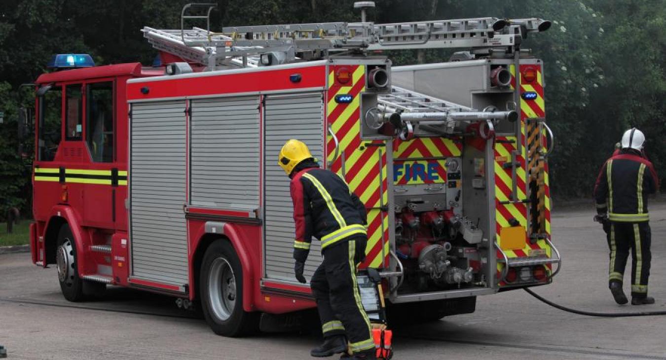 Fire appliance daylight scene