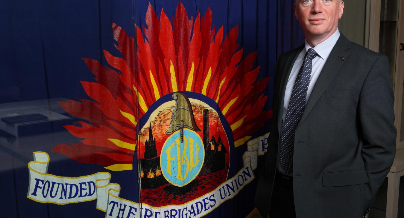 Matt Wrack FBU Founded flag