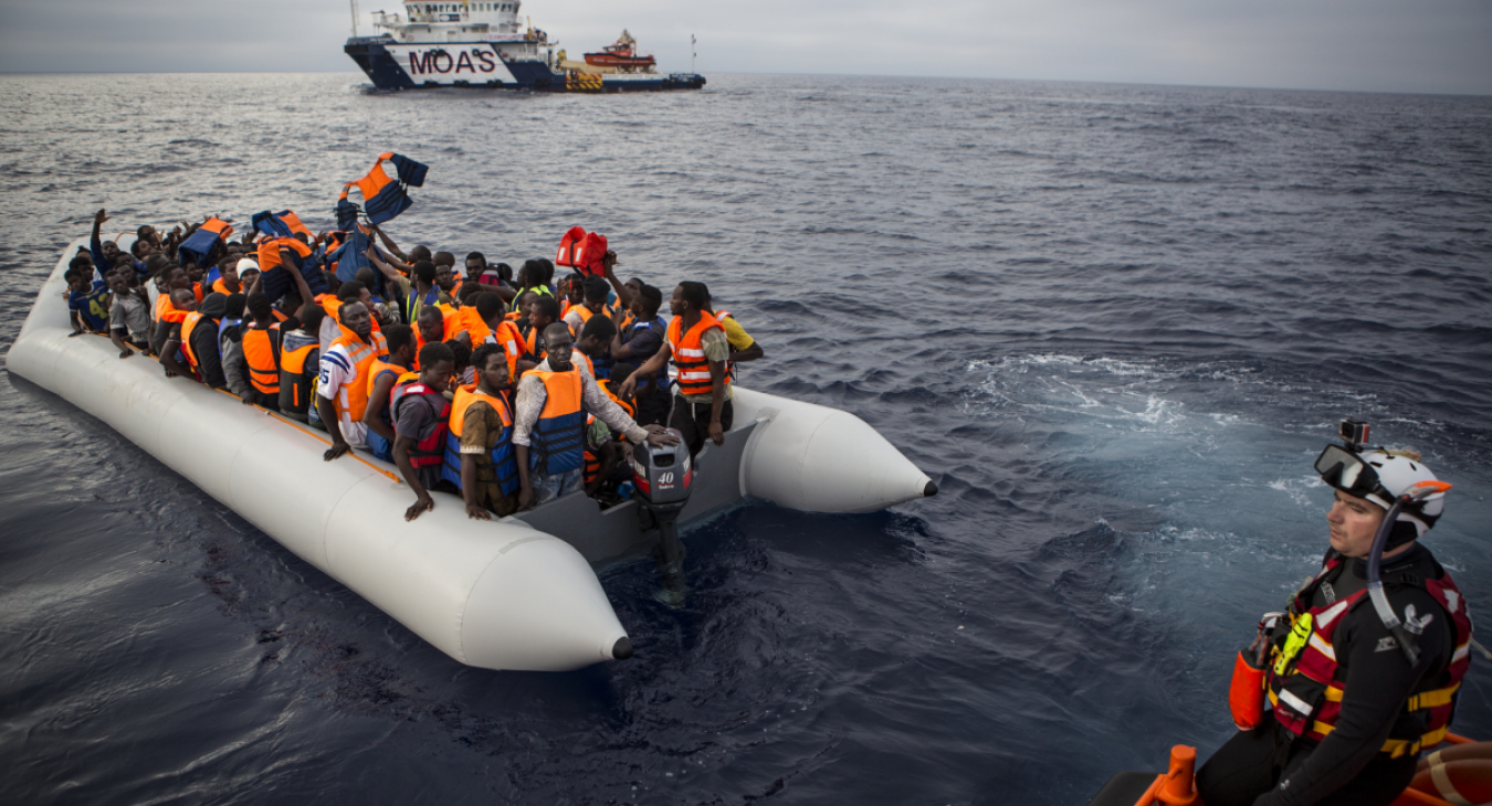 rescue boat at sea
