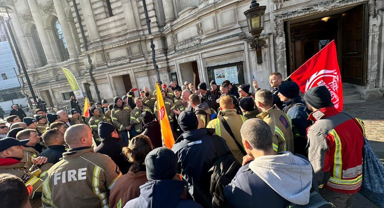 Matt Wrack addressing FFs at Central Hall 8 Feb