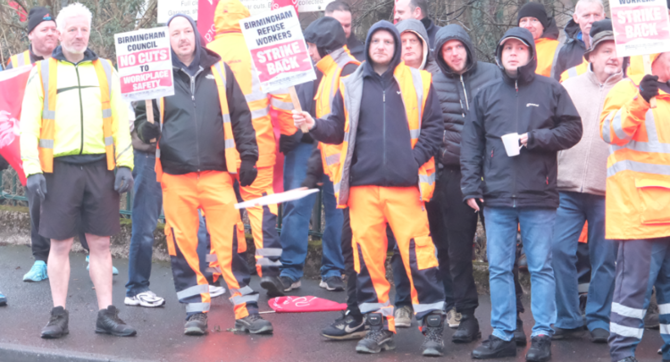 Birmingham bin workers picket line
