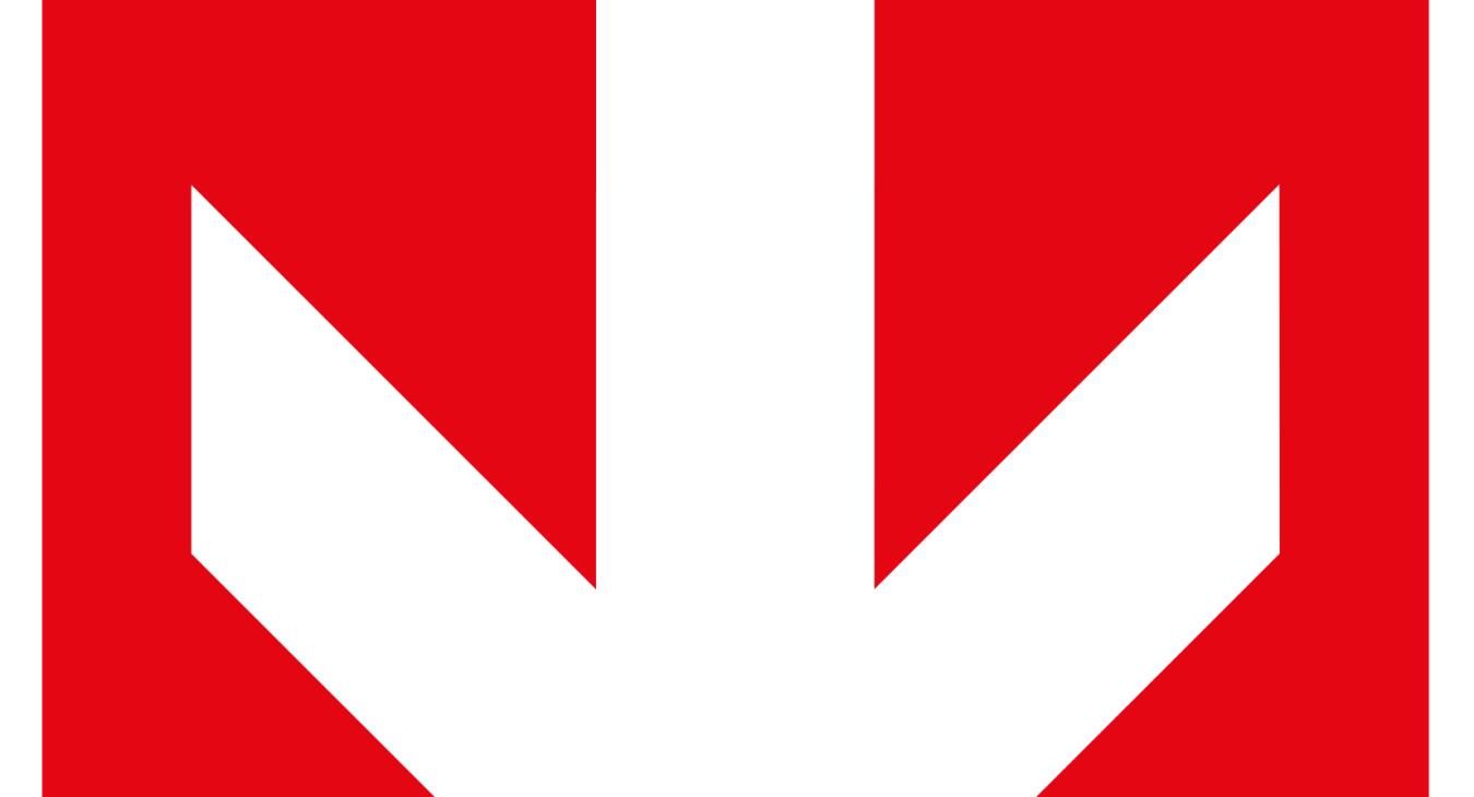 A white arrow on a red background with the word 'Culpable' in white
