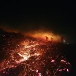 Large wildfire in the dark