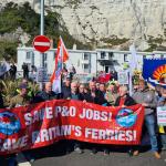 Matt Wrack speaks at rally in Dover for 800 sacked PO ferry workers