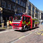 Scottish firefighters at work with truck